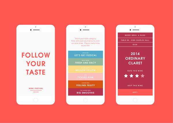 The Follow Your Taste app for Wine Festival Winchester